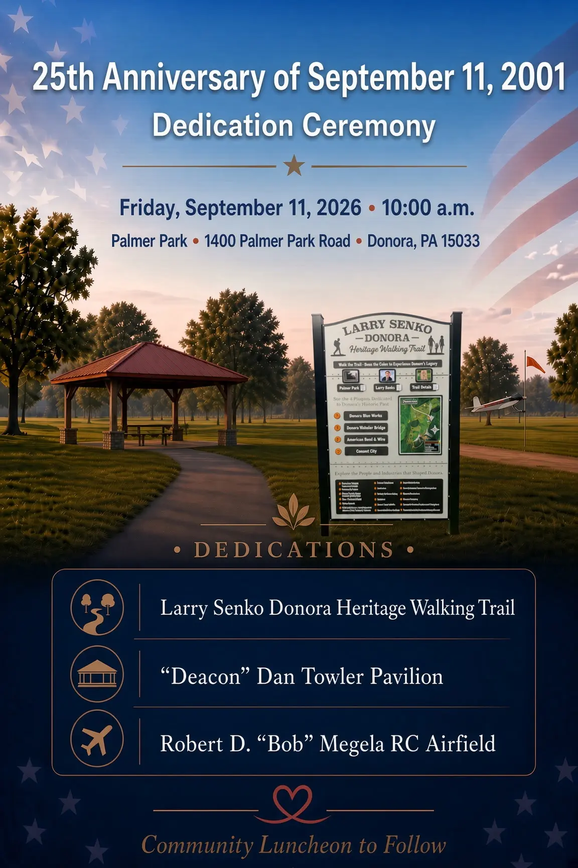 Flyer for the September 11, 2001 25th Anniversary Dedication Ceremony